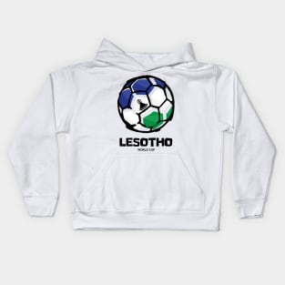 Lesotho Football Country Flag Kids Hoodie